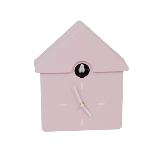 Horloge - Horloge Murale Coucou - Rose Clair - 24x27x9cm