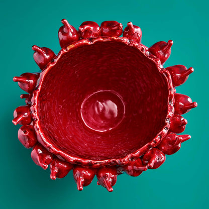 Vaso de pimentos, cor bordeaux