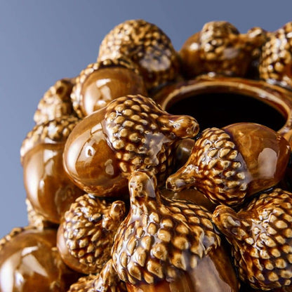 Vase Glands, Grès Marron, 19 x 19 x 27 cm