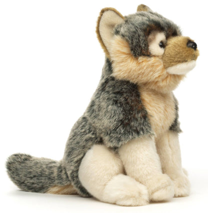 Peluche Louveteau gris, assis