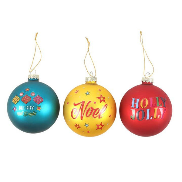 Paquete de 3 adornos navideños nostálgicos