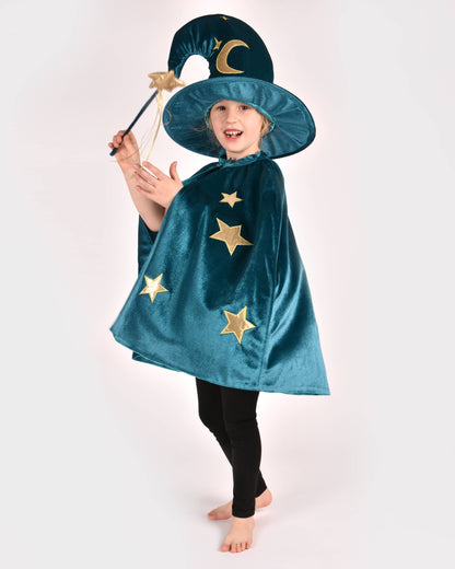 Ensemble Deluxe Sorcier en Velours, Taille 98-128 cm, 3-8 ans, 3 pièces