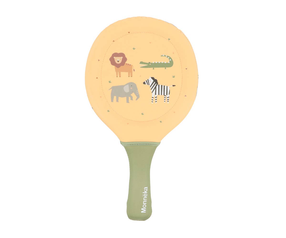 Wild Animals Neoprene Beach Paddles with Ball