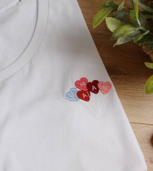 T shirt Femme Brodé Maman Ballons