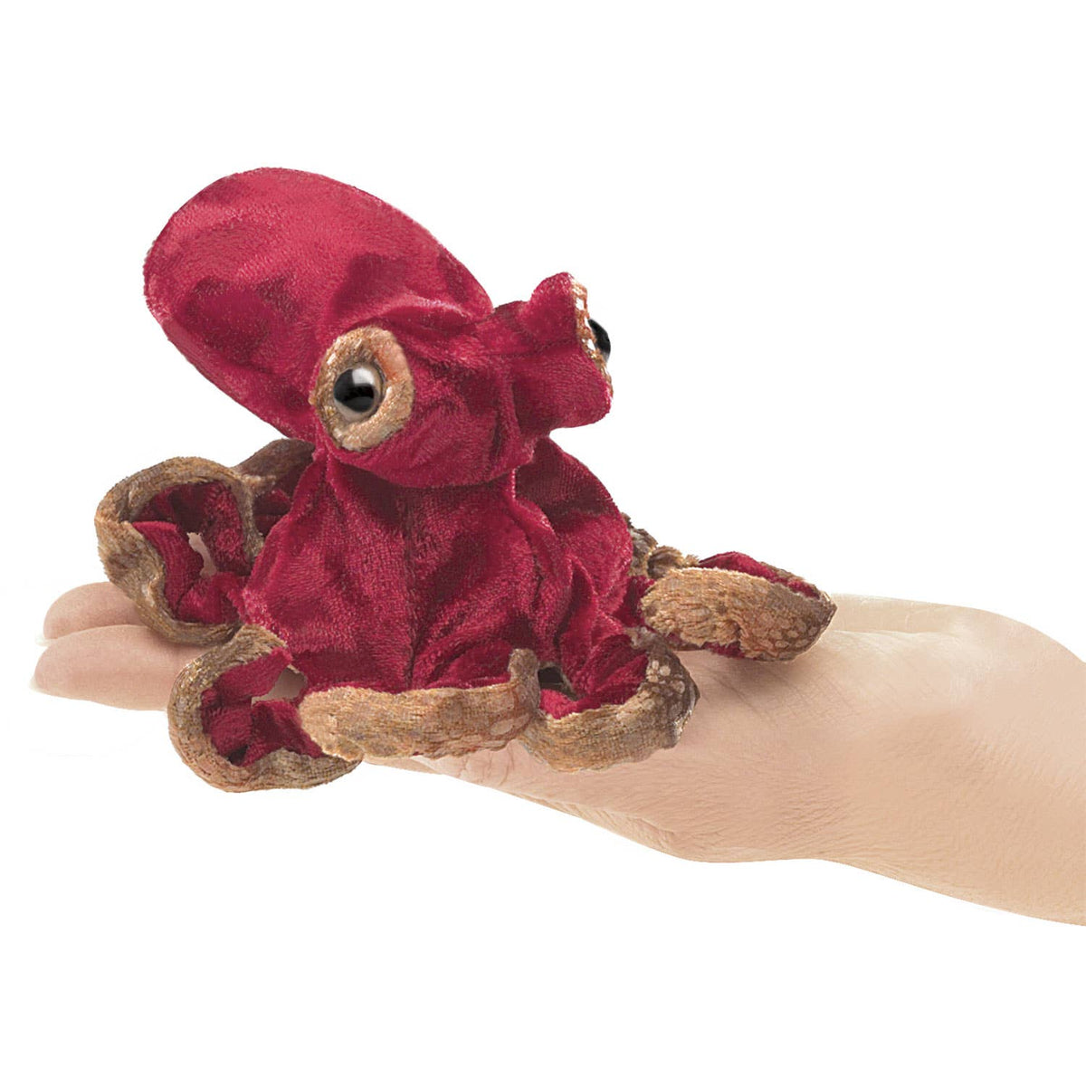 Vingerpoppetje van een rode octopus