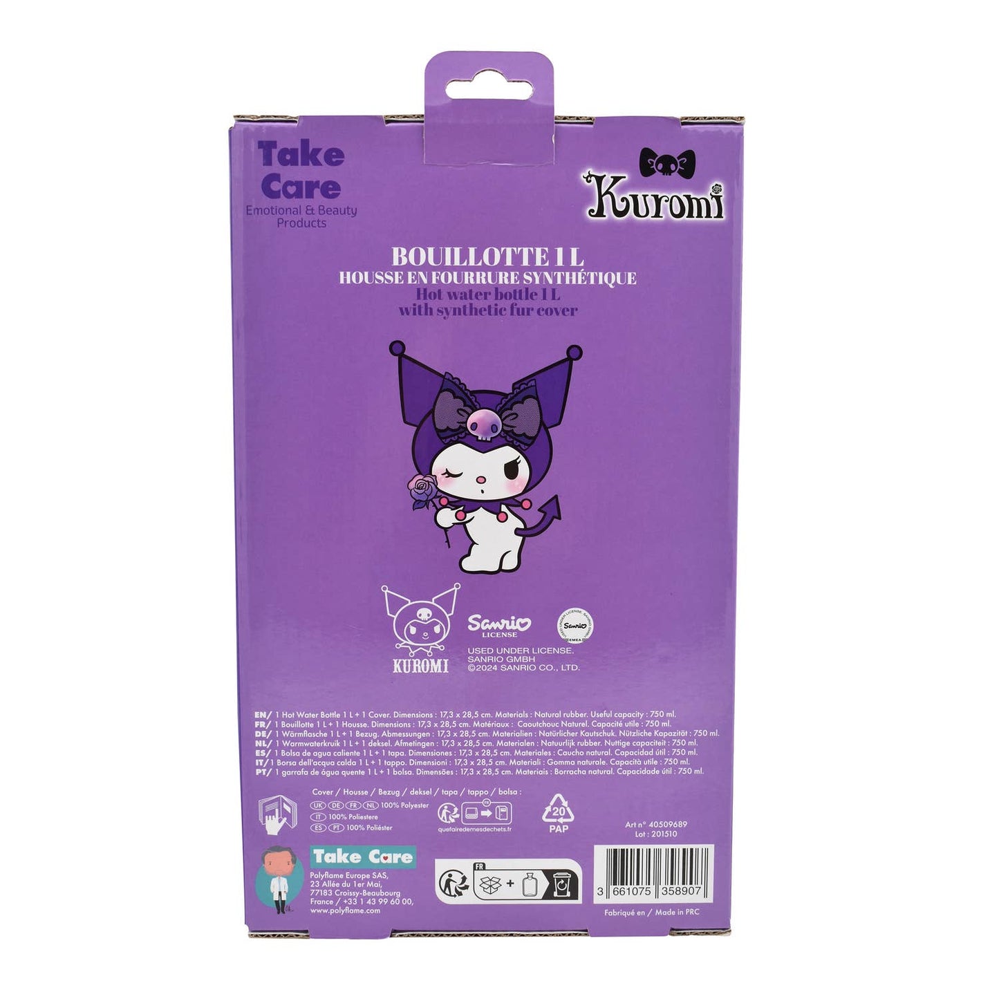 😍 Kuromi, warmwaterkruik met hoes,