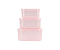 3 Lancheiras Rosa Brilhantes com Glitter