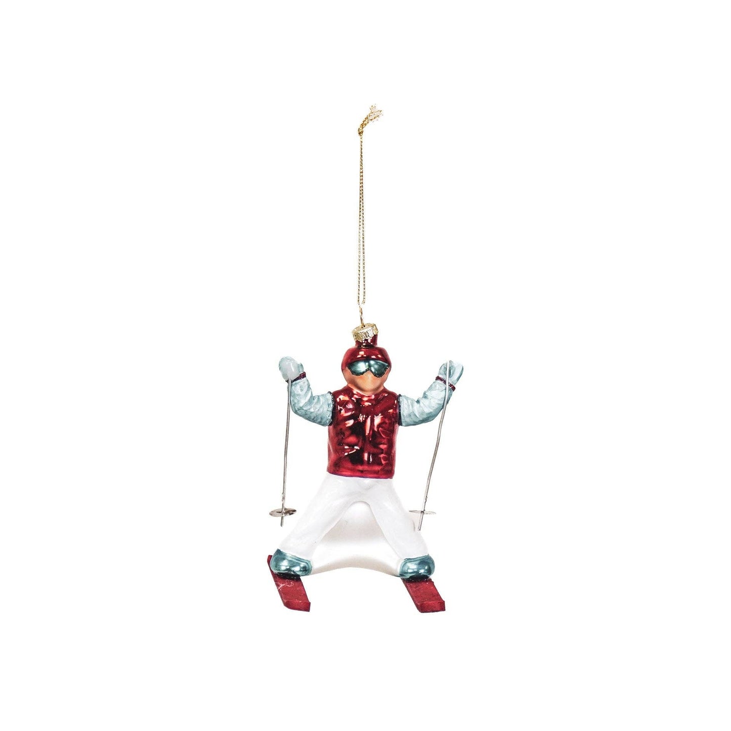 Bola navideña de esquiadores