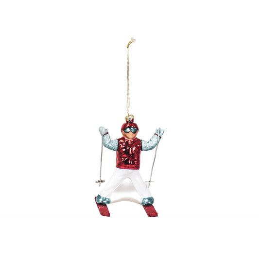 Bola navideña de esquiadores