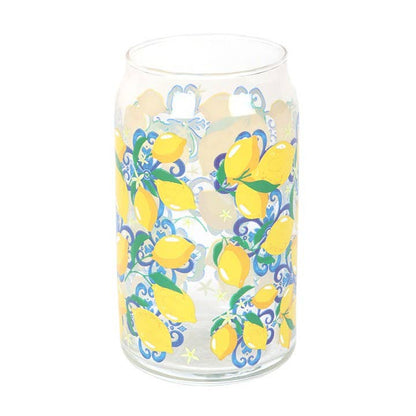 Blikvormig glas met citroenprint