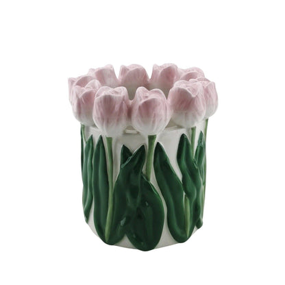 Vase Tulipes - Rose clair/Vert