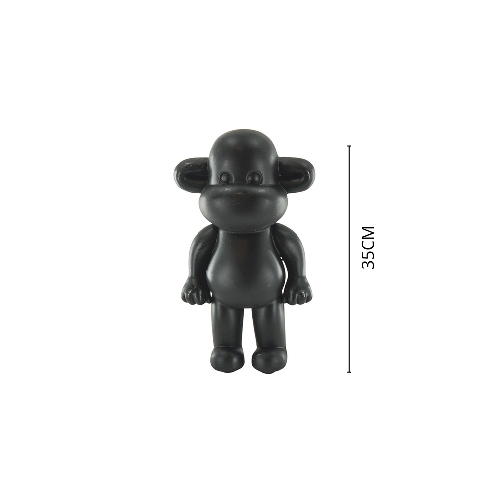 Adorno - Figura de mono 'La Leyenda' - Poliresina - Negro - 20,5 x 13,5 x 35 cm