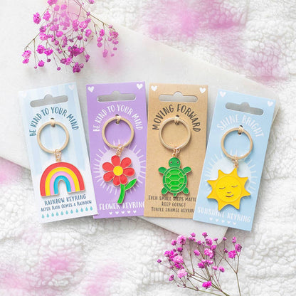 お花のキーホルダー「心を大切に」