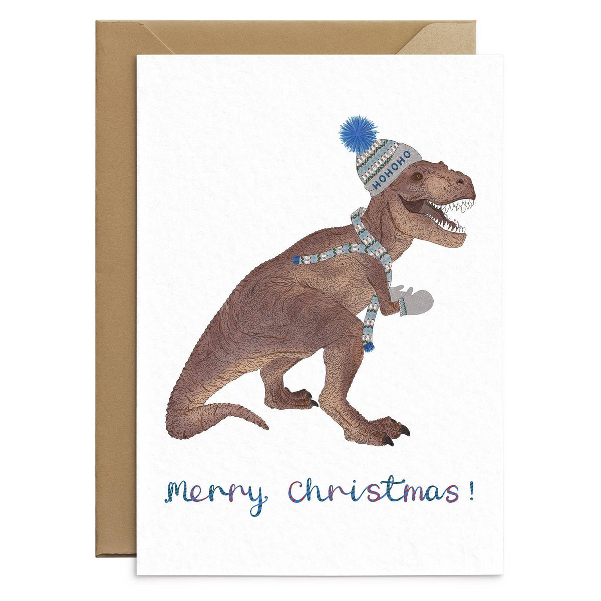Tarjeta navideña de T-Rex