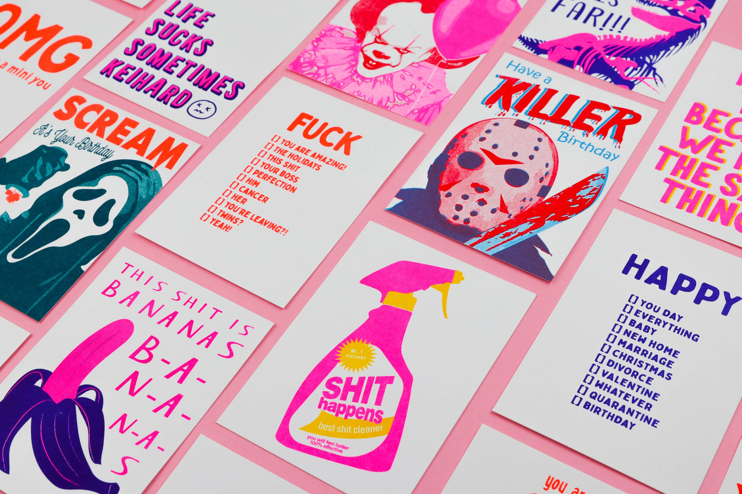 Espray limpiador de rizografía para postales “Las cosas pasan”