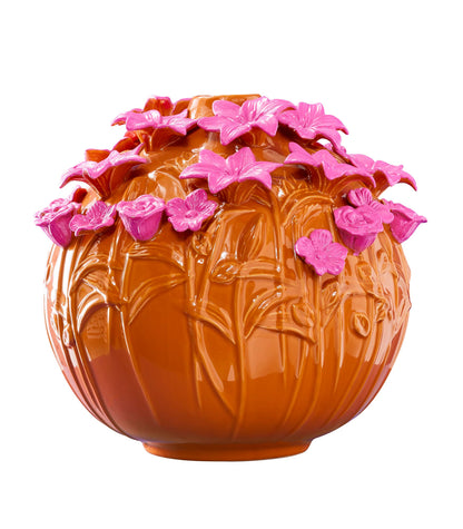 Vase Verano, Grès Orange/Rose, 34 x 29,5 cm