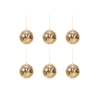 Boule de Noël Disco Or - 6-Pack