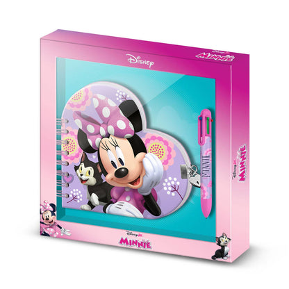 Coffret Journal + Stylo 6 Couleurs Disney Minnie Mouse « Cat » – Lilas