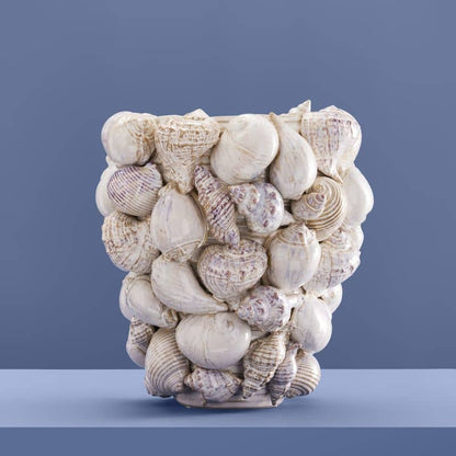 Seashell Vase, Natural Stoneware M