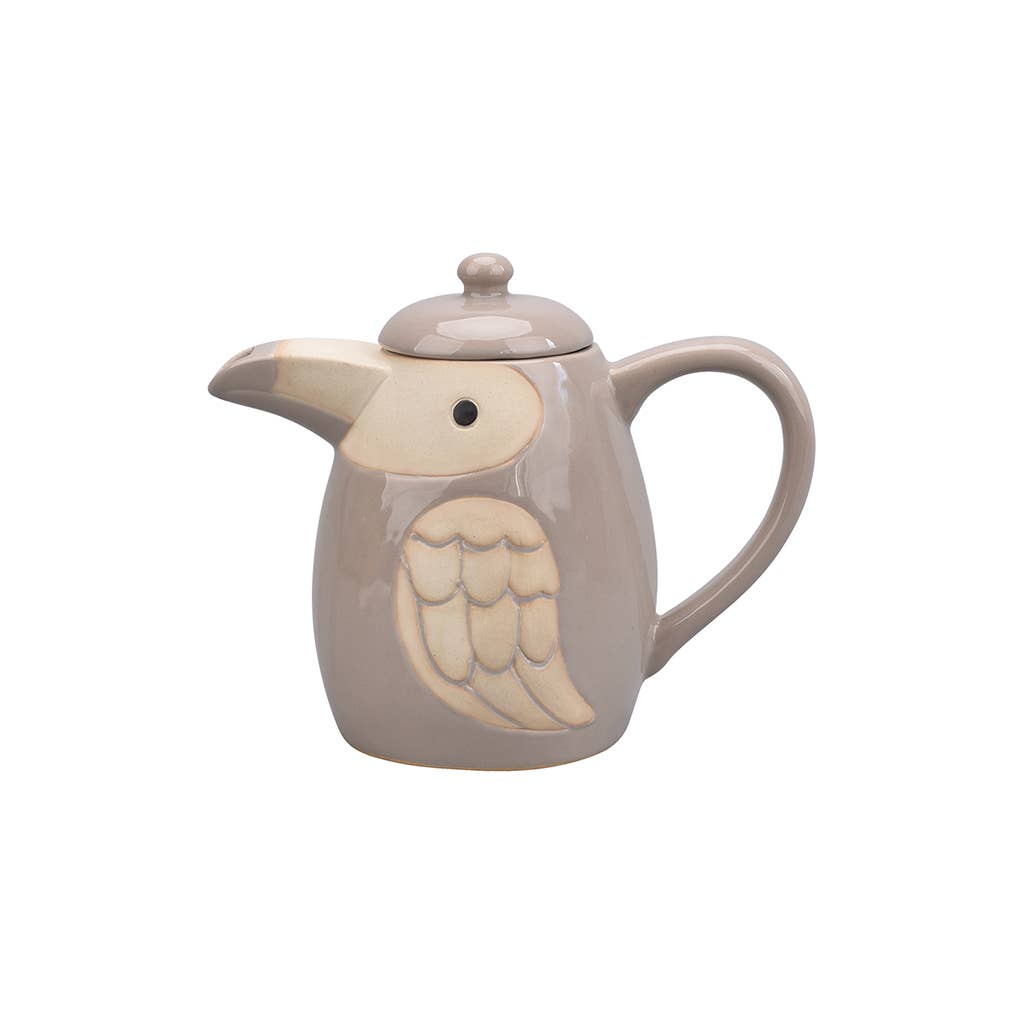 Beige bird teapot