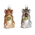 Weihnachtsanhänger Maus aus Glas, 8 cm