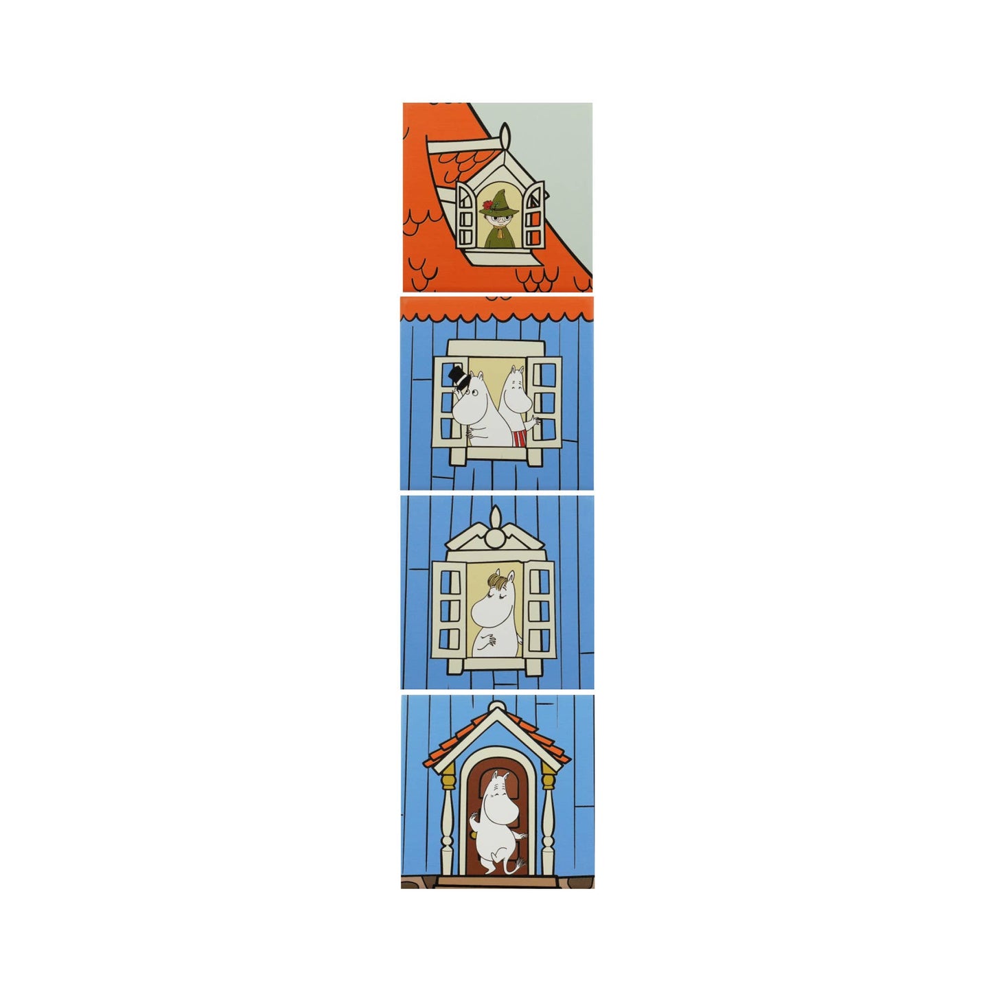 Set of 4 ceramic coasters in a box - Moomin (House)