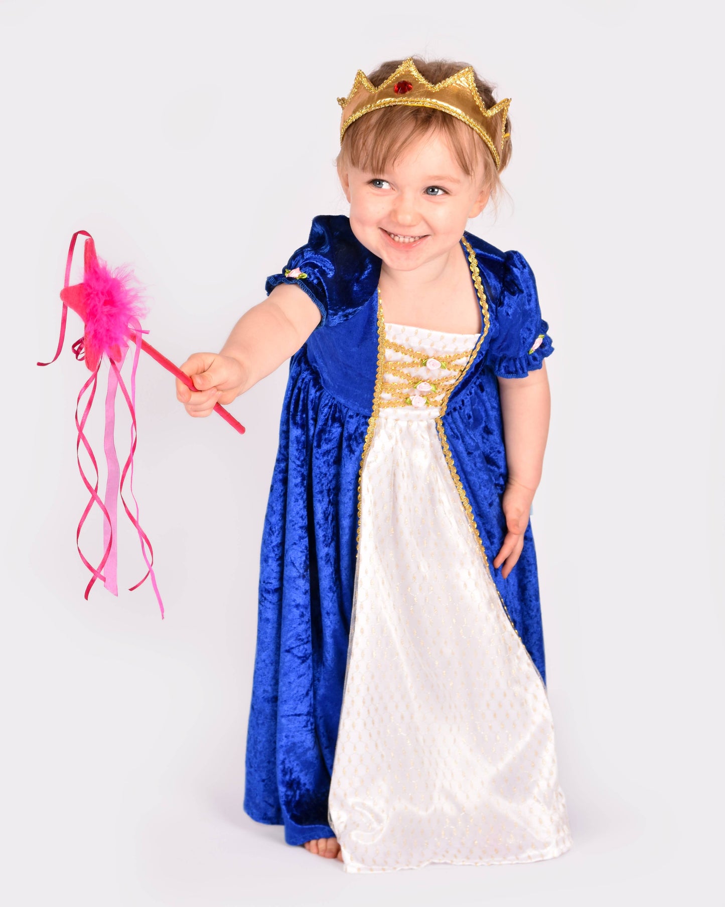 Blue velvet princess dress for 2-4 years (size 98-104)