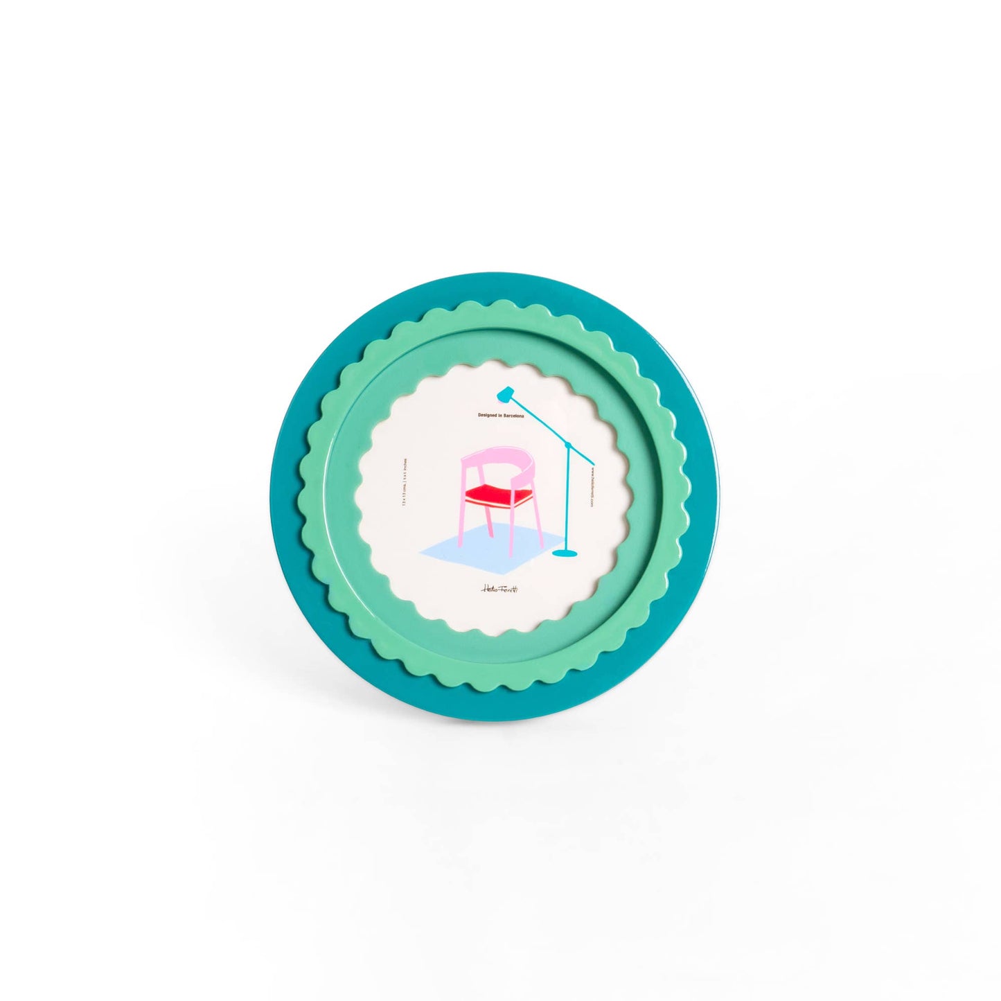 Cadre Photo Vert Brillant Rond Helio Ferretti Vue 2