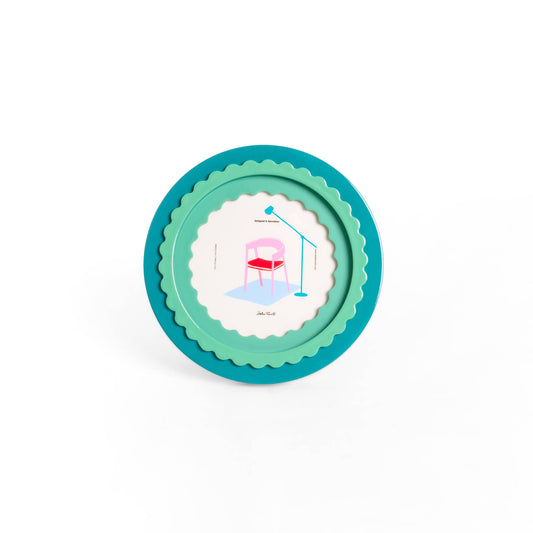 Cadre Photo Vert Brillant Rond Helio Ferretti Vue 2