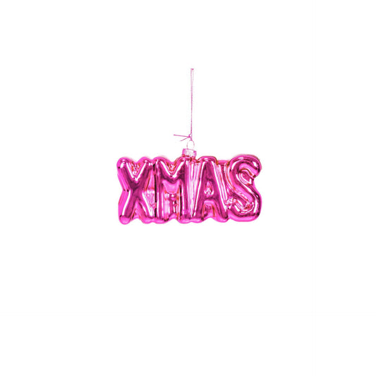 Bola navideña rosa XMAS