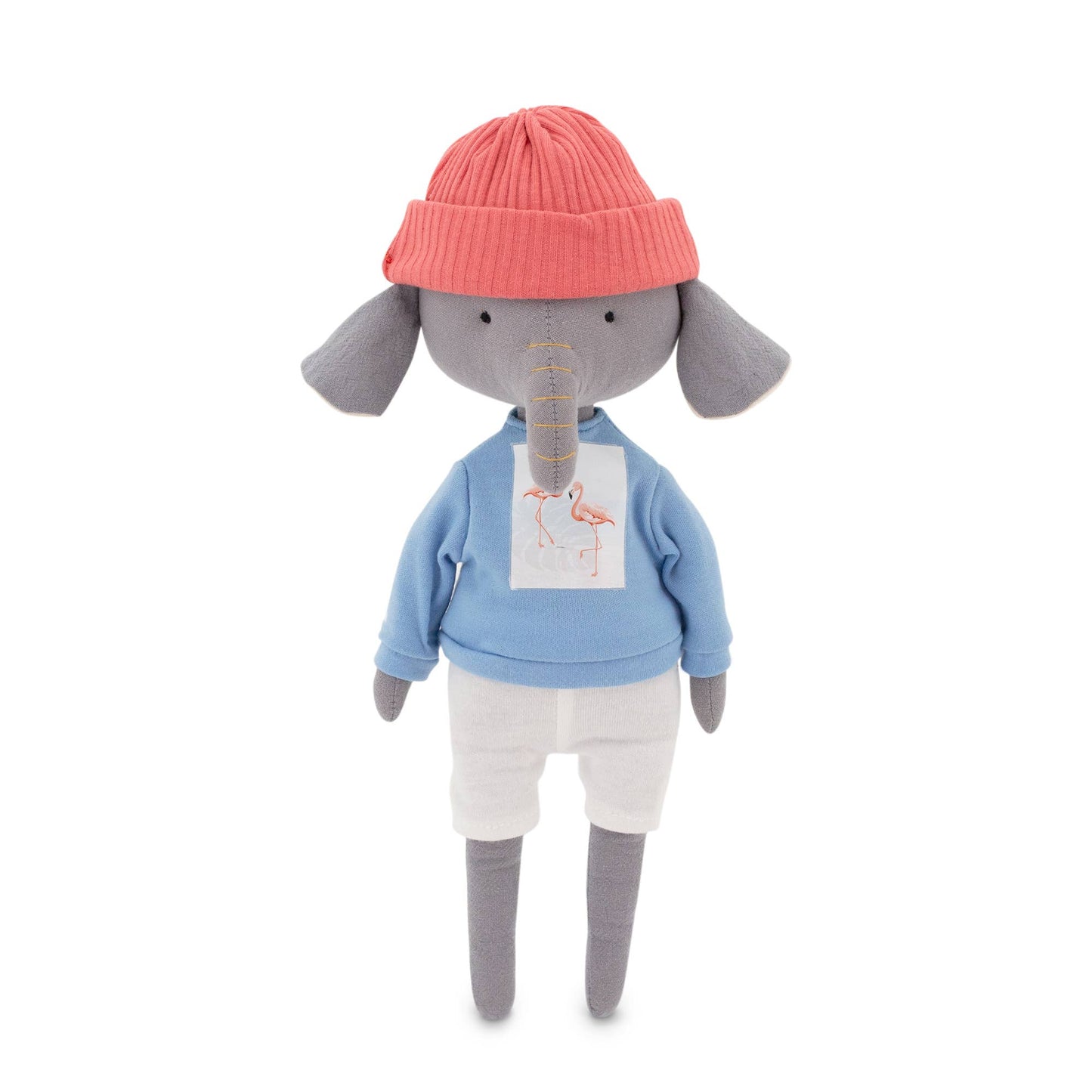 Alice the Elephant plush toy with blue t-shirt outfit and mermaid tail - 29 cm