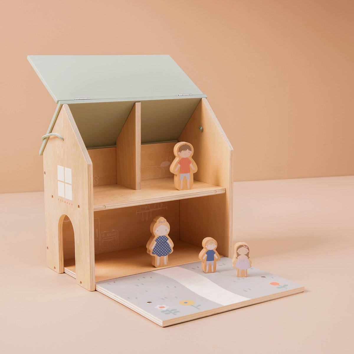 Article Enfant Maison de Poupées avec Figurines Familiales (FSC) en Bois