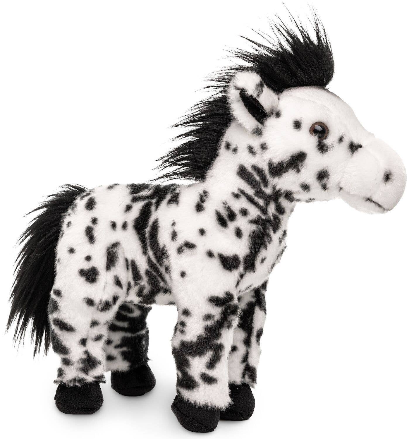 Standing Black Polka Dot Plush Horse