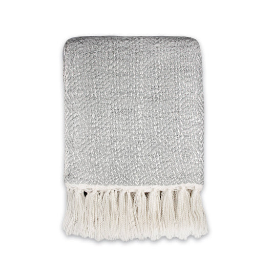 Plaid motif losange gris - 125 x 150 cm