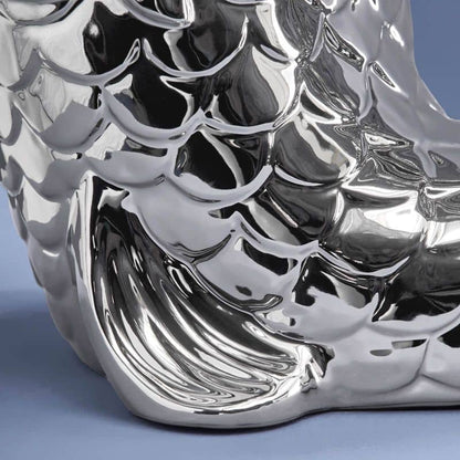 Escultura/jarrón de pez Blubb, gres plateado