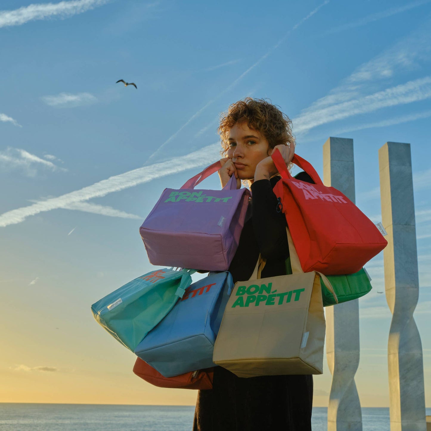 Sac Isotherme à Déjeuner Bon Appétit Vert Bouteille Helio Ferretti Vue 2