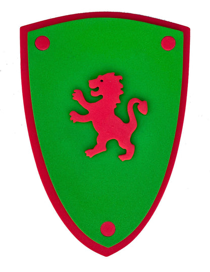 BOUCLIER EN MOUSSE SOFTIK VERT AVEC LION - KALID MEDIEVAL