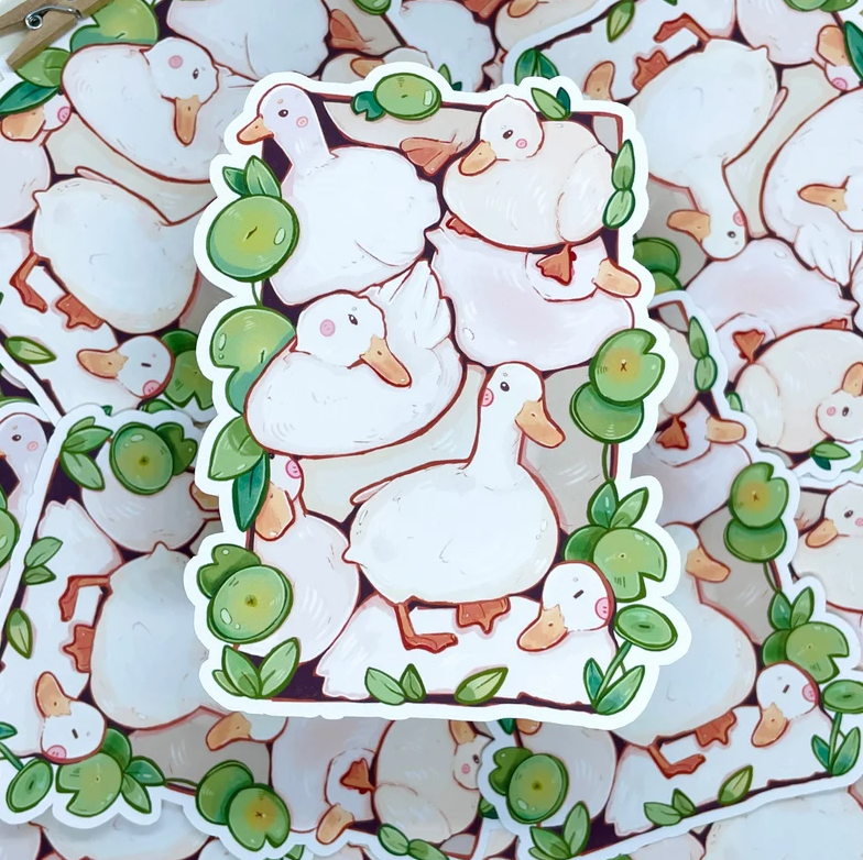 Stapel eenden sticker