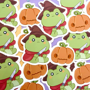 Pompoen Kikker Sticker