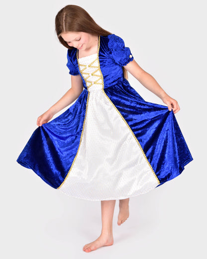 Blue velvet princess dress 110-116 cm 4-6 years
