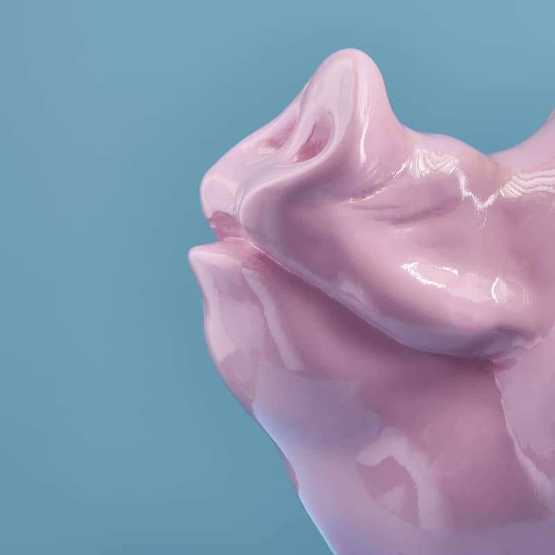 Porky Mr. Krone spaarpot, roze polyethyleen, 34 x 24 x 28 cm