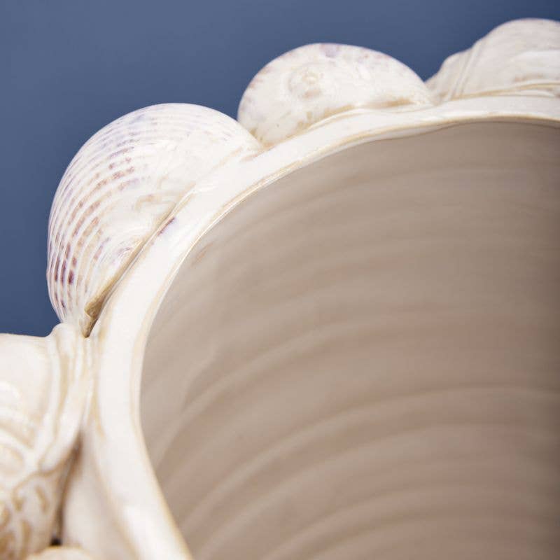 Seashell Vase, Natural Stoneware M