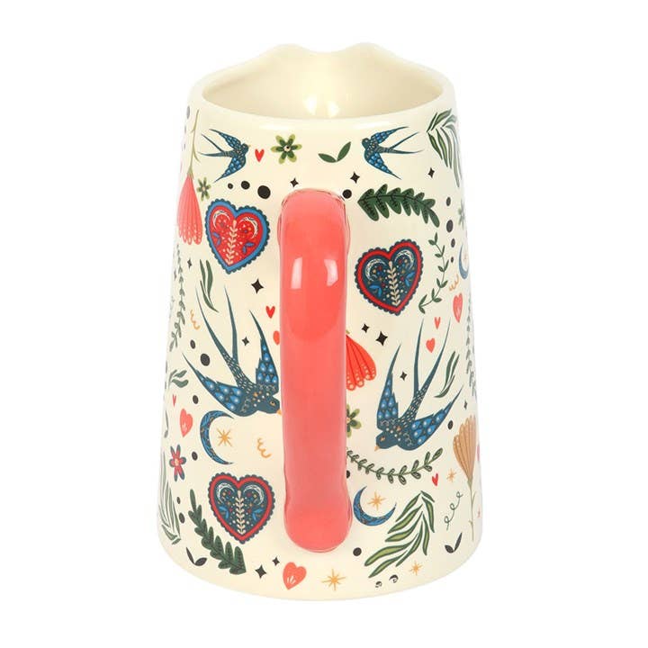 Pichet Motif Folk Fleurs Crème