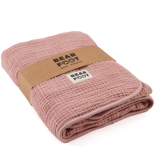 Babydecke Musselin Fleecedecke flauschig weich - rosa