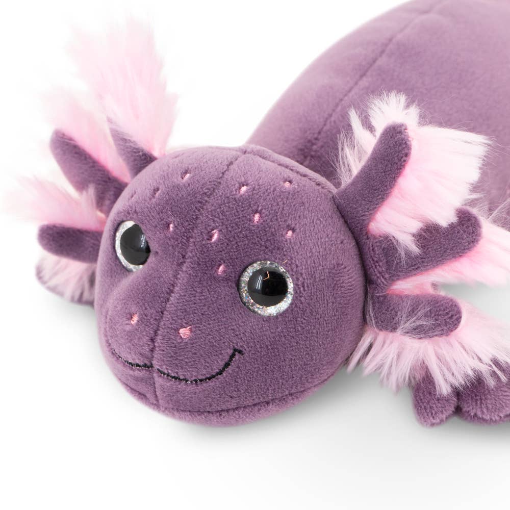 Purple axolotl plush toy, 20 cm