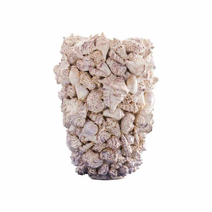 Jarrón de conchas marinas, gres natural L