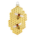 Glazen kerstornament gouden honingraat, 10 cm