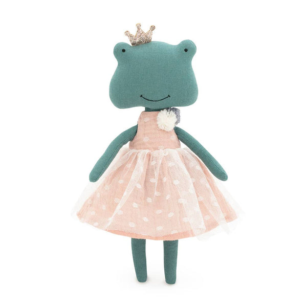 綿製のぬいぐるみ、着飾ったカエルのフィオナ - 29cm - 0歳以上