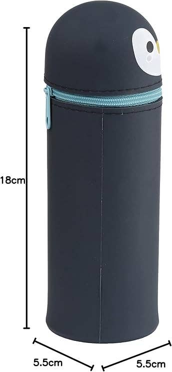 Estojo de lápis em silicone em forma de pinguim
