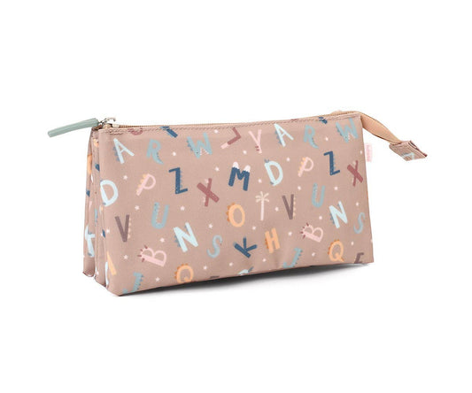 3 Compartment Pencil Case with Funny Alphabet Letters